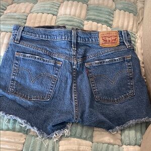 Levi's Blue Jean Shorts Distressed Hem